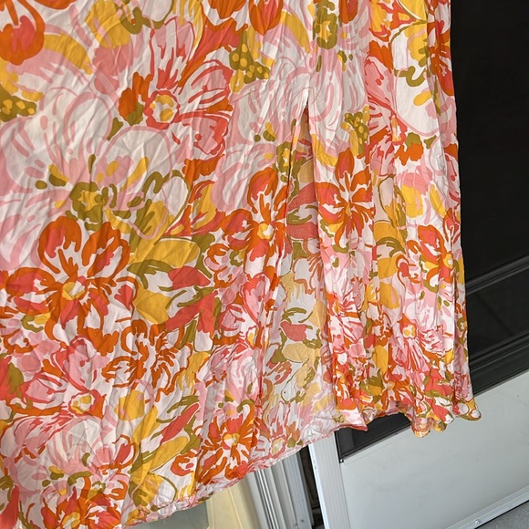 Abel The Label Anthropologie Small Back Tie Summer Dress Orange Pink Yellow. - Picture 4 of 7